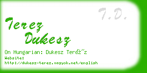 terez dukesz business card